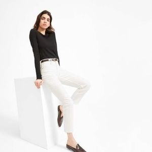 Everlane White Cheeky Straight Jean